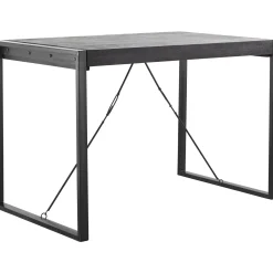 Bartafel Newhaven zwart mangohout 140x80 cm rechthoekig