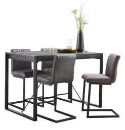 Bartafel Newhaven zwart mangohout 140x80 cm rechthoekig