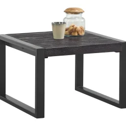 Bijzettafel Newhaven zwart mangohout 60 cm vierkant