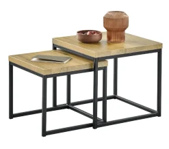 Bijzettafel Salernes 50 en 44 cm vierkant