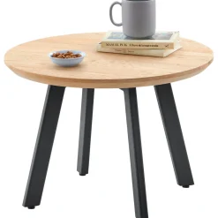 Bijzettafel Widnes eikenhout 50 cm rond