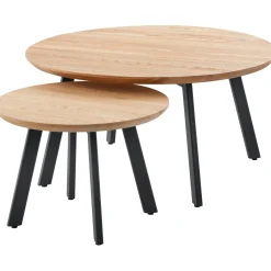Bijzettafel Widnes eikenhout 50 cm rond