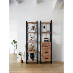 Boekenkast Newhaven mangohout 200x55x40 cm