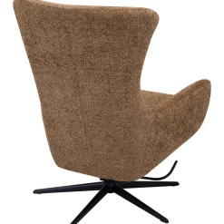 Draaifauteuil Alora met kantalfunctie bouclé bruin