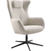 Draaifauteuil Renville beige met nekkussen