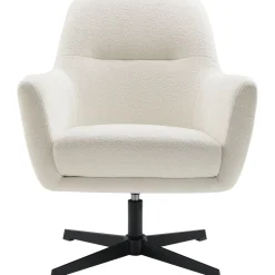 Draaifauteuil Tarkio bouclé wit