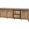Dressoir Alva 50x238x90 cm old teak met verlichting