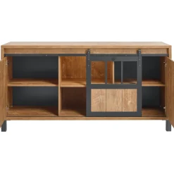 Dressoir Alva 90x179x50 cm orange teak met verlichting