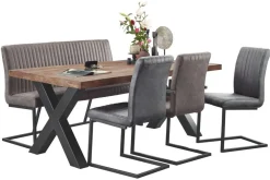 Eetkamerbank Pareda 160 cm grijs