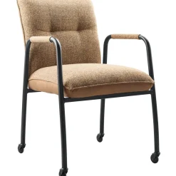 Eetkamerstoel Alzy bruin met wieltjes