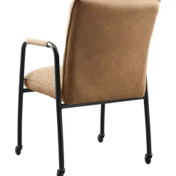 Eetkamerstoel Alzy bruin met wieltjes