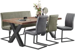 Eetkamerstoel met armleuning Pareda groen