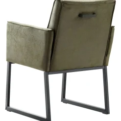 Eetkamerstoel met armleuning Thurso microleder groen