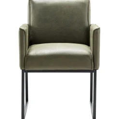 Eetkamerstoel met armleuning Thurso microleder groen