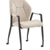 Eetkamerstoel Morada microvezel beige met wieltjes