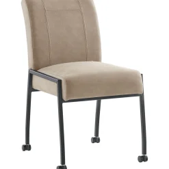 Eetkamerstoel Orense met wieltjes taupe
