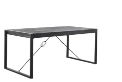 Eettafel Newhaven U-poot zwart 140x80 cm rechthoekig