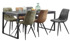 Eettafel Newhaven U-poot zwart 180x90 cm rechthoekig