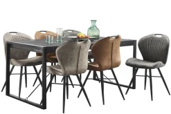 Eettafel Newhaven U-poot zwart 160x90 cm rechthoekig