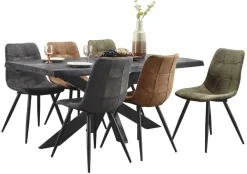 Eettafel Newhaven zwart mangohout 180x90 cm rechthoekig