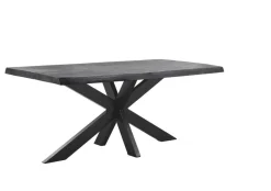 Eettafel Newhaven zwart mangohout 240x100 cm rechthoekig