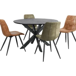 Eettafel Walden zwart eikenhout 130 cm rond