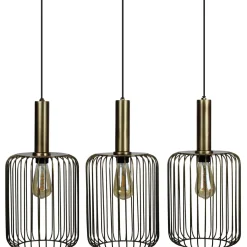 Hanglamp Bincerro brons metaal 3-lichts