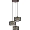 Hanglamp Bincerro donkerbrons metaal 3-lichts cluster