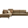 Hoekbank links Clanton bruin premium comfort met hoofdsteun