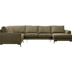 Hoekbank links Flandria donkergroen supreme comfort