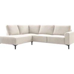 Hoekbank links Garzeno beige met hoge poten basic comfort