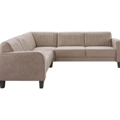 Hoekbank links Mills microleder taupe basic comfort