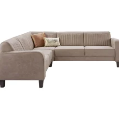 Hoekbank links Mills microleder taupe basic comfort