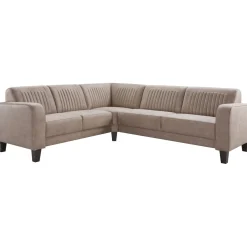 Hoekbank links Mills microleder taupe basic comfort