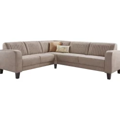 Hoekbank links Mills microleder taupe basic comfort