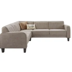 Hoekbank links Mills microleder taupe excellent comfort