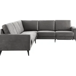Hoekbank links Nyborg microleder grijs basic comfort