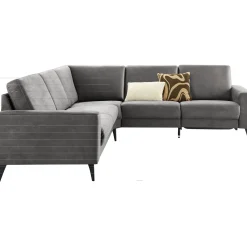 Hoekbank links Nyborg microleder grijs basic comfort