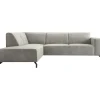 Hoekbank links Solvay microleder grijs basic comfort