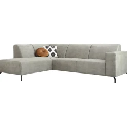 Hoekbank links Solvay microleder grijs basic comfort