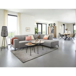 Hoekbank links Solvay microleder grijs premium comfort