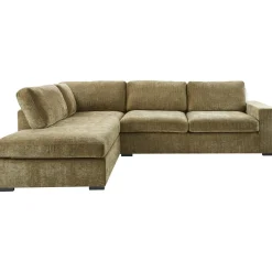 Hoekbank links Yukom groen met kussens basic comfort