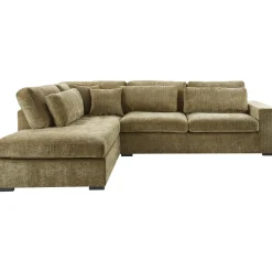 Hoekbank links Yukom groen met kussens premium comfort