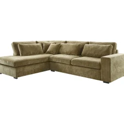 Hoekbank links Yukom groen met kussens premium comfort