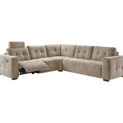 Hoekbank Moulti grijs relaxfunctie links met reflex toplaag