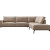 Hoekbank rechts Alburg microleder taupe basic comfort