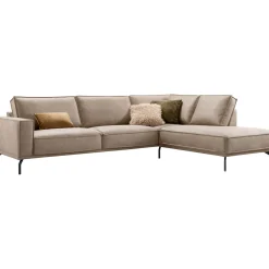 Hoekbank rechts Alburg microleder taupe basic comfort
