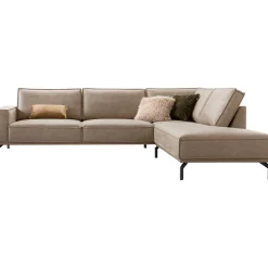 Hoekbank rechts Alburg microleder taupe premium comfort