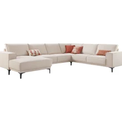 Hoekbank rechts Calira beige premium comfort