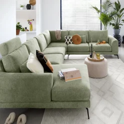 Hoekbank rechts Flandria groen basic comfort
